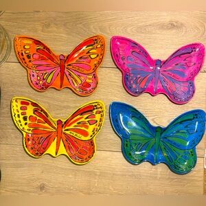 Vintage Melamine Andy Warhol Pop Art Butterfly plates set of 4